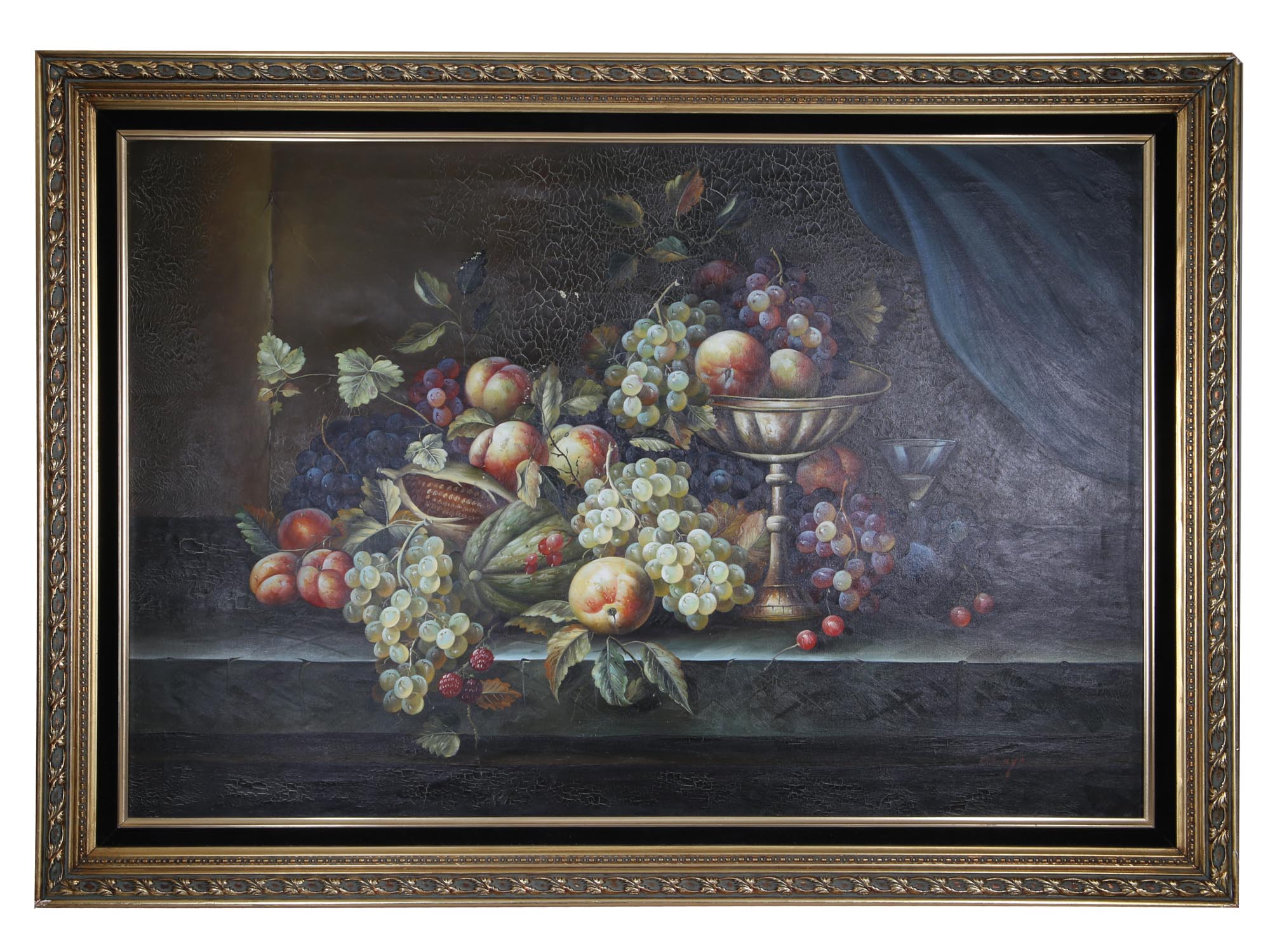 OIL ON CANVAS STILL LIFE PAINTING SIGNED GEORYZ PIC-0